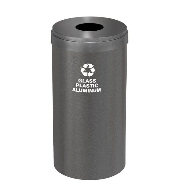 Glaro 16 gal Round Recycling Bin, Silver Vein - B-1532SV-SV-B9