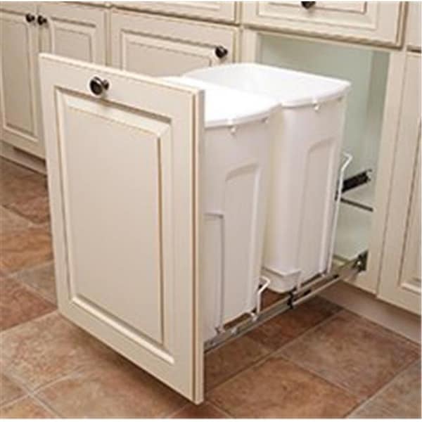 Feeney Feeney FESBM15 2 35WH 14.37 in. Wide Bin Slide Out - 2 Bin - 35 Qt - FESBM15 2 35WH