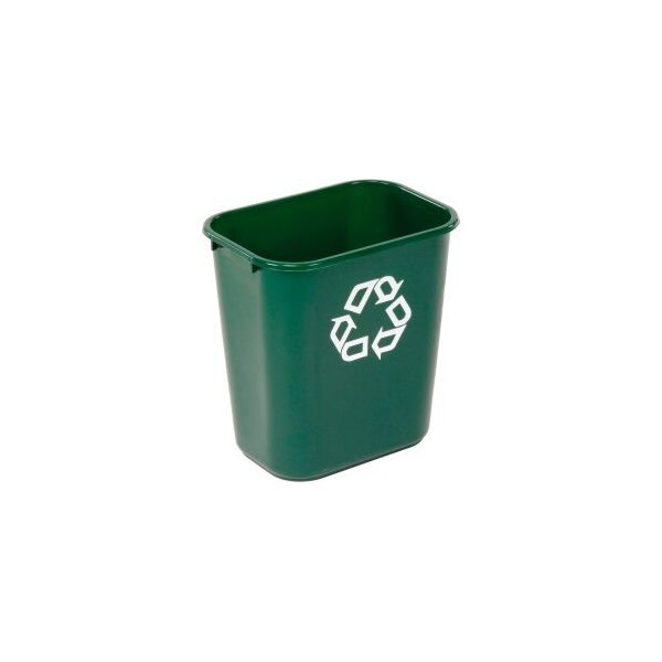 Rubbermaid Commercial Rubbermaid Deskside Recycling Wastebasket, 7 Gallon, Green - FG295606GRN
