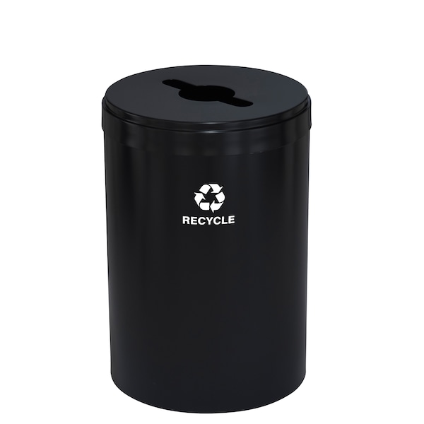 Glaro 41 gal Round Recycling Bin, Satin Black - M-2042BK-BK-M5