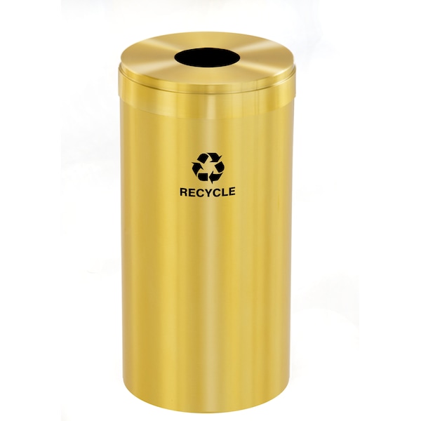 Glaro 23 gal Round Recycling Bin, Satin Brass - B-1542BE-BE-B5