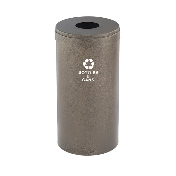Glaro 16 gal Round Recycling Bin, Bronze Vein - B-1532BV-BV-B2