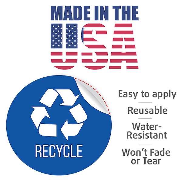 Hls Commercial 3-Pack Vinyl RECYCLE Decal Sticker Set, UV-Resistant - HLSKERCYCLE3