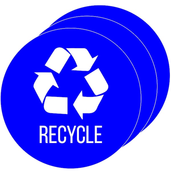Hls Commercial 3-Pack Vinyl RECYCLE Decal Sticker Set, UV-Resistant - HLSKERCYCLE3