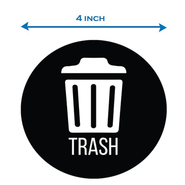 Hls Commercial 3-Pack Vinyl TRASH Decal Sticker Set, UV-Resistant - HLSKERTRASH3