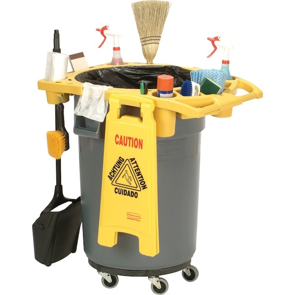 Rubbermaid Commercial Rim Caddy, 26-1/2"x32-1/2"x6-3/4", Yellow - RCP9W8700YW