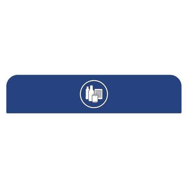 Rubbermaid Commercial Recycle Label, 8-1/2"H x 1-25/32"W, Blue - 1961594