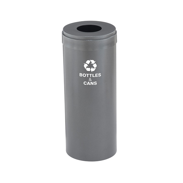 Glaro 15 gal Round Recycling Bin, Silver Vein - B-1242SV-SV-B2