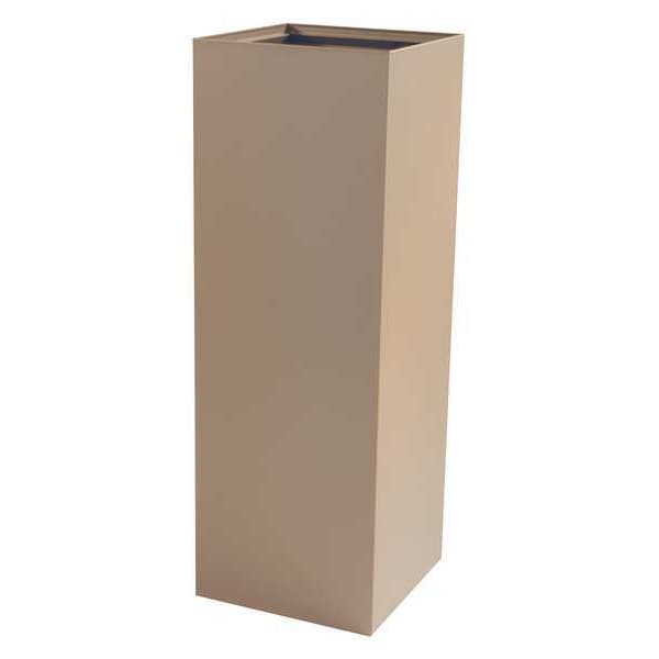 Safco 42 gal Square Trash Can, Open Top, Brown, Heavy Gauge Steel, 1 Openings - 2984BR