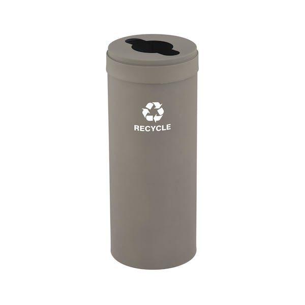 Glaro 12 gal Round Recycling Bin, Nickel - M-1232NK-NK-M5