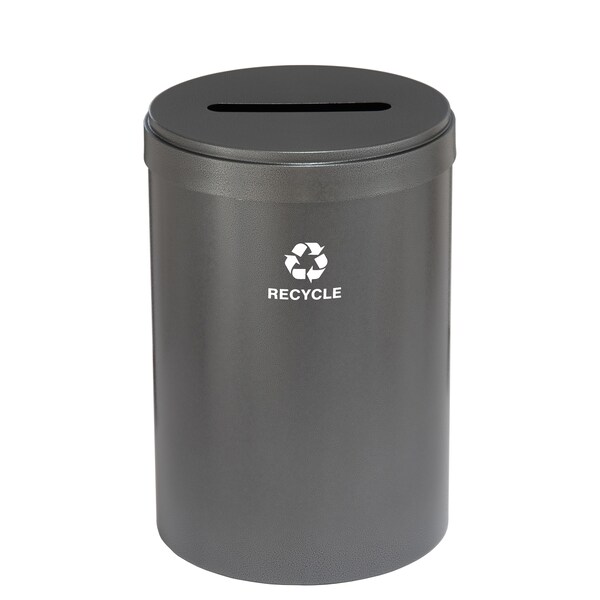 Glaro 41 gal Round Recycling Bin, Silver Vein - P-2042SV-SV-P5