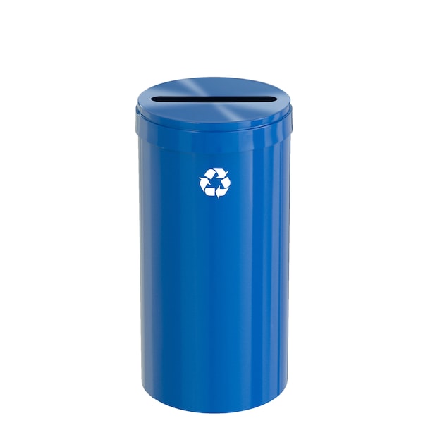 Glaro 16 gal Round Recycling Bin, Blue - P-1532BL-BL-P1