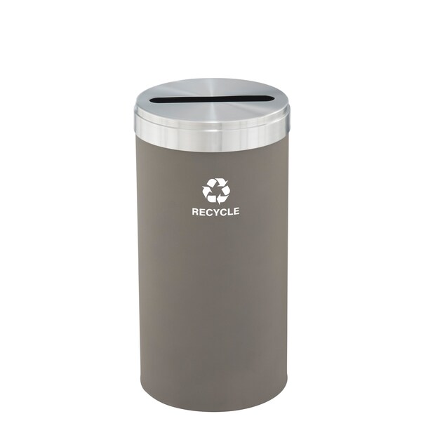 Glaro 16 gal Round Recycling Bin, Nickel/Satin Aluminum - P-1532NK-SA-P5