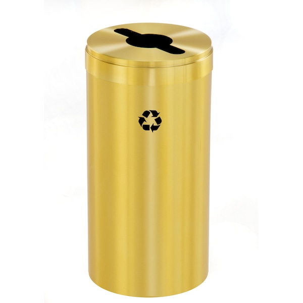 Glaro 23 gal Round Recycling Bin, Satin Brass - M-1542BE-BE-M1