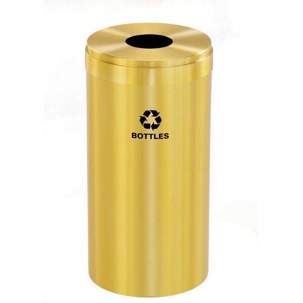Glaro 23 gal Round Recycling Bin, Satin Brass - B-1542BE-BE-B3