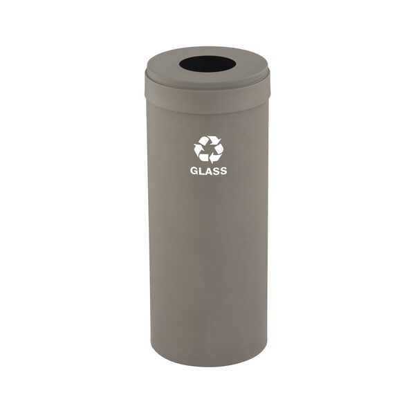 Glaro 12 gal Round Recycling Bin, Nickel - B-1232NK-NK-B8