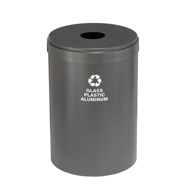 Glaro 33 gal Round Recycling Bin, Silver Vein - B-2032SV-SV-B9