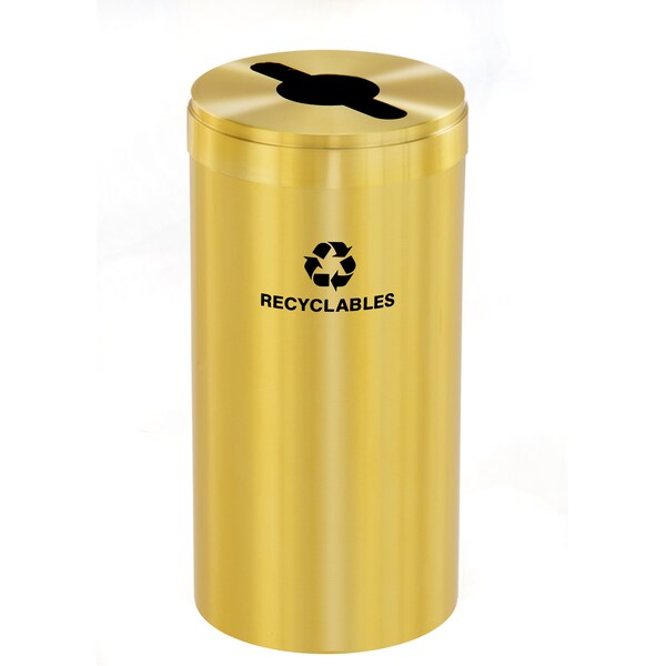 Glaro 16 gal Round Recycling Bin, Satin Brass - M-1532BE-BE-M2