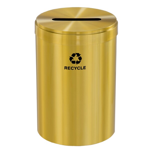 Glaro 33 gal Round Recycling Bin, Satin Brass - P-2032BE-BE-P5