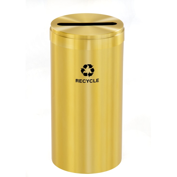 Glaro 23 gal Round Recycling Bin, Satin Brass - P-1542BE-BE-P5
