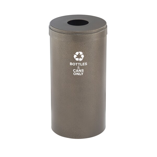 Glaro 16 gal Round Recycling Bin, Bronze Vein - B-1532BV-BV-B6