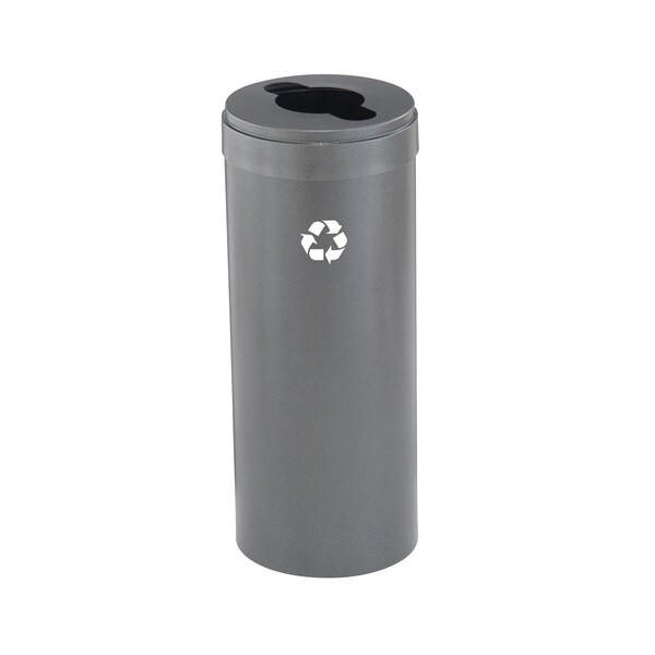 Glaro 12 gal Round Recycling Bin, Silver Vein - M-1232SV-SV-M1
