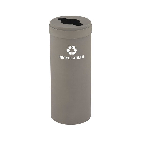 Glaro 12 gal Round Recycling Bin, Nickel - M-1232NK-NK-M2