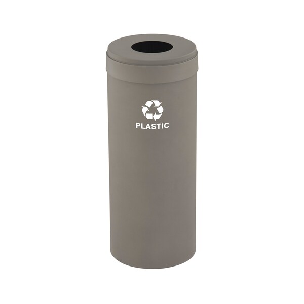 Glaro 15 gal Round Recycling Bin, Nickel - B-1242NK-NK-B7