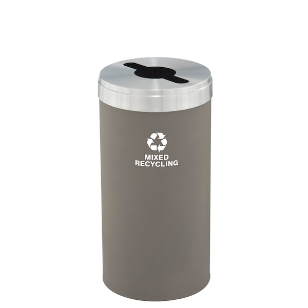 Glaro 23 gal Round Recycling Bin, Nickel/Satin Aluminum - M-1542NK-SA-M3