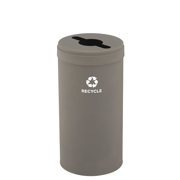 Glaro 16 gal Round Recycling Bin, Nickel - M-1532NK-NK-M5