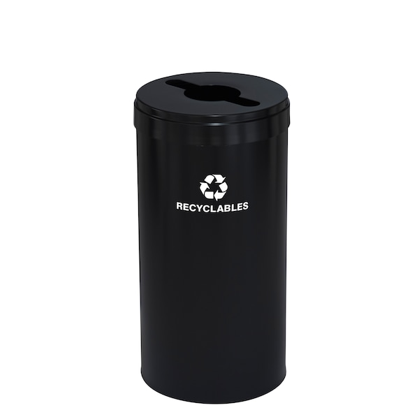 Glaro 23 gal Round Recycling Bin, Satin Black - M-1542BK-BK-M2