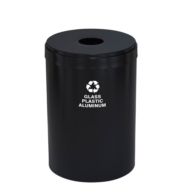 Glaro 41 gal Round Recycling Bin, Satin Black - B-2042BK-BK-B9