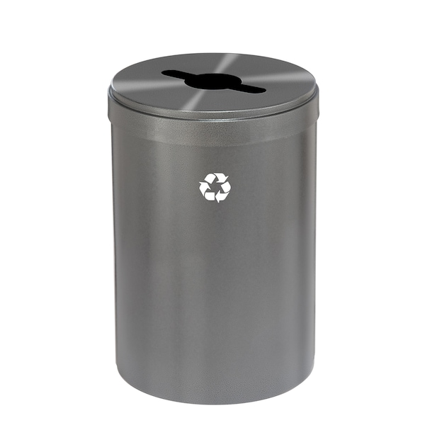 Glaro 33 gal Round Recycling Bin, Silver Vein - M-2032SV-SV-M1