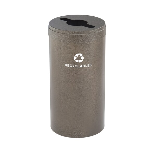 Glaro 16 gal Round Recycling Bin, Bronze Vein - M-1532BV-BV-M2