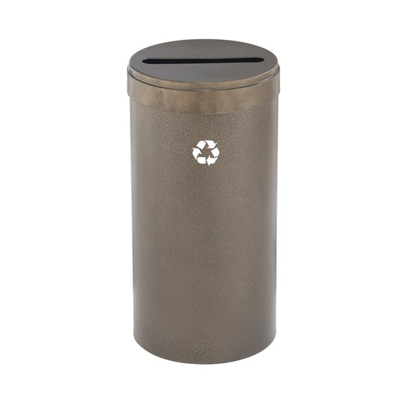Glaro 23 gal Round Recycling Bin, Bronze Vein - P-1542BV-BV-P1