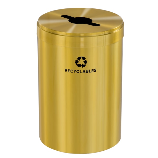 Glaro 41 gal Round Recycling Bin, Satin Brass - M-2042BE-BE-M2