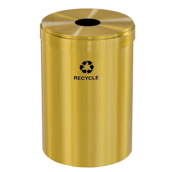 Glaro 41 gal Round Recycling Bin, Satin Brass - B-2042BE-BE-B5