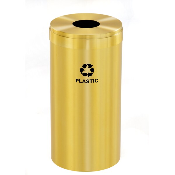 Glaro 23 gal Round Recycling Bin, Satin Brass - B-1542BE-BE-B7