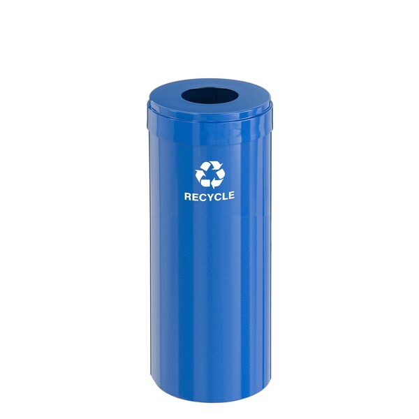 Glaro 12 gal Round Recycling Bin, Blue - B-1232BL-BL-B5