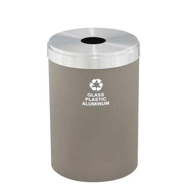 Glaro 41 gal Round Recycling Bin, Nickel/Satin Aluminum - B-2042NK-SA-B9