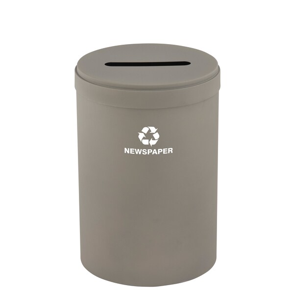Glaro 33 gal Round Recycling Bin, Nickel - P-2032NK-NK-P3