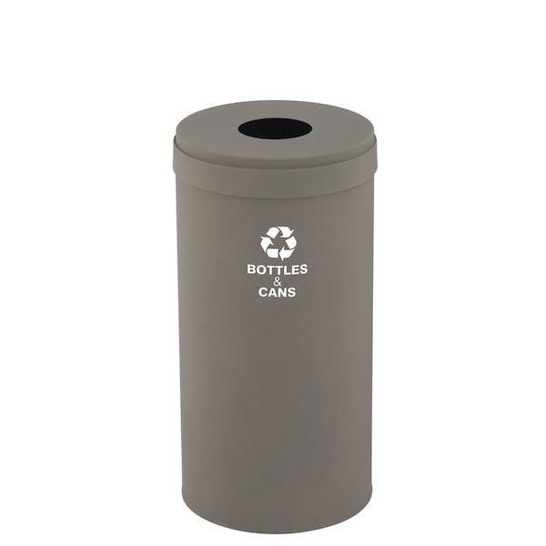 Glaro 23 gal Round Recycling Bin, Nickel - B-1542NK-NK-B2