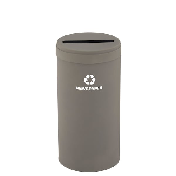Glaro 23 gal Round Recycling Bin, Nickel - P-1542NK-NK-P3