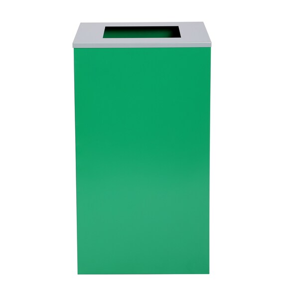 Alpine Industries Square Recycling Gin, 29 Gallons, Green Can, Square Opening Lid - ALP4450-KIT-GRN-S