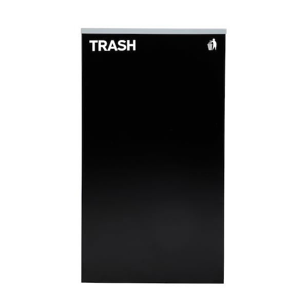 Alpine Industries 87 Gal. 3-Stream Steel Blue Recycling, Green Recycling, and Black Commercial Trash Can Station - ALP4450-BLK-KIT35