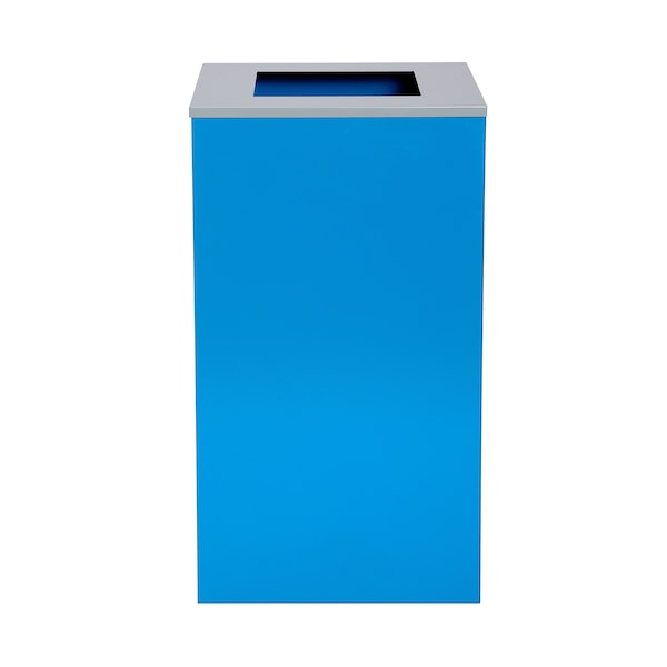 Alpine Industries Square Recycling Bin, 29 Gallons, Blue Can, Square Opening Lid - ALP4450-KIT-BLU-S