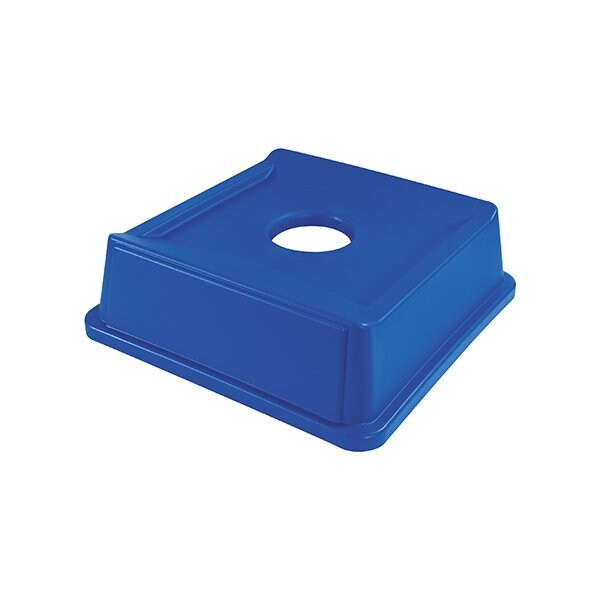 Rubbermaid Rubbermaid Square Recycling Bottle and Can Lid - 35 & 50 Gallon, Blue - BUY00031044
