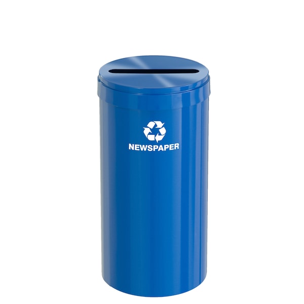 Glaro 16 gal Round Recycling Bin, Blue - P-1532BL-BL-P3