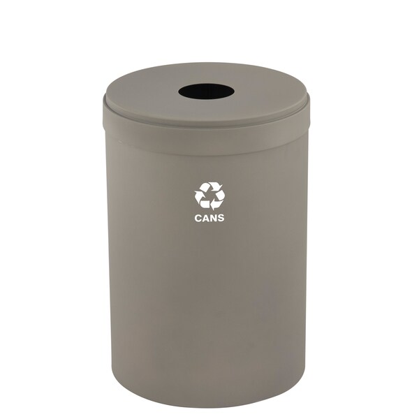 Glaro 41 gal Round Recycling Bin, Nickel - B-2042NK-NK-B4