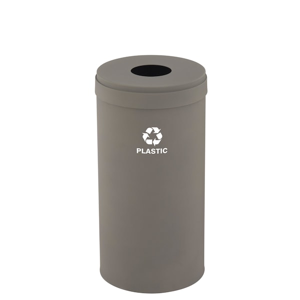 Glaro 16 gal Round Recycling Bin, Nickel - B-1532NK-NK-B7